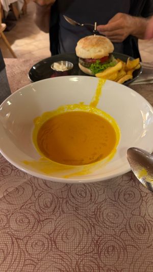 Carrot ginger soup at Costabella in Selva Di Val Gardena