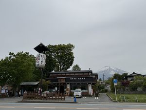 Store front with Mt Fuji view  at Shoya in Yamanashi