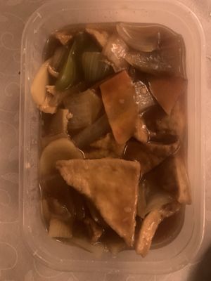 Tofu, bamboo shoots & water chestnuts   at MR LI VEGAN Chinese Takeaway in Carlisle