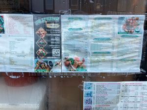 This menu says 100% vegan  at MR LI VEGAN Chinese Takeaway in Carlisle