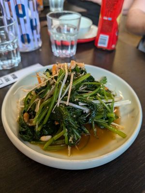 Spinach salad at Sichuan House in Edinburgh
