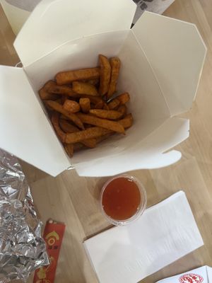 Sweet potato fries with sweet chilli sauce   at Silantra Asian Street Kitchen in Camp Hill