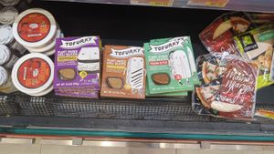 Tofurky and other vegan items at Ram's Supermarket and Cash & Carry in St Georges
