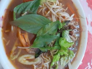 Vegan noodles soup at Quán chay Số 12 in Ho Chi Minh City