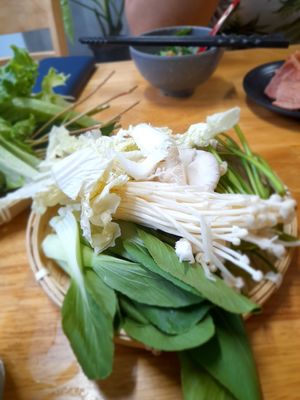 Ingredients for hotpot at Lẩu Chay OMORI in Ho Chi Minh City