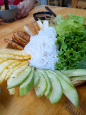 Wrap your own rolls at Lẩu Chay OMORI in Ho Chi Minh City