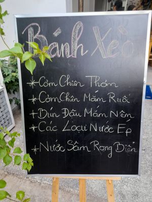 Notice board at Lẩu Chay OMORI in Ho Chi Minh City