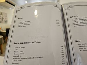 The menu. at O Ramiro in Abrantes