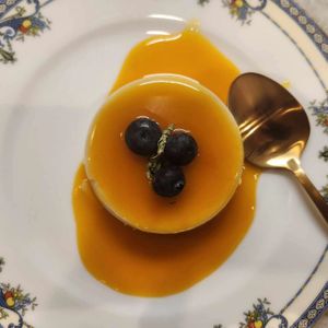 Vegan panna cotta with passion fruit coulis at Fancy Plants - Food Truck in Ellsworth