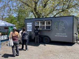 Opening day crowd!  at Fancy Plants - Food Truck in Ellsworth