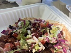 Tlayuda with jackfruit   at Fancy Plants - Food Truck in Ellsworth