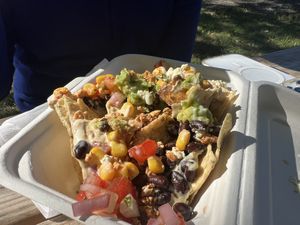 Nachos with tofu crumbles  at Fancy Plants - Food Truck in Ellsworth