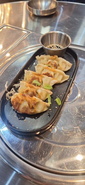 Vegan dumplings at Korean Table BBQ Restaurant Gangnam  in Coimbra