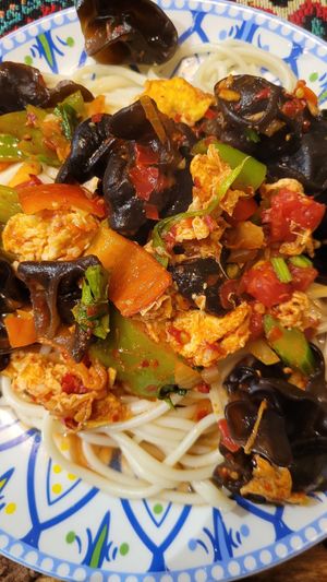 Moshuru laghman/ganfan without beef (includes egg) at Safar in Almaty