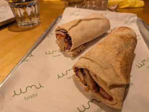 Plant based shawarma wrap at Umi Falafel - Dame St in Dublin