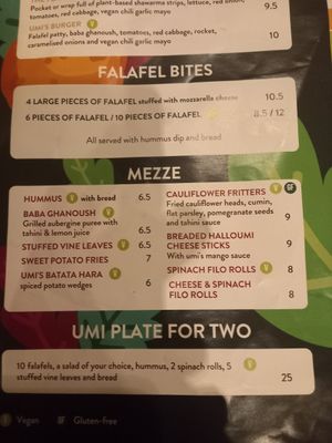  at Umi Falafel - Dame St in Dublin