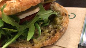 Sir pesto with cashew cheese  at Plants By Us in Helsinki