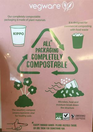 Their biodegradable cups at Plants By Us in Helsinki