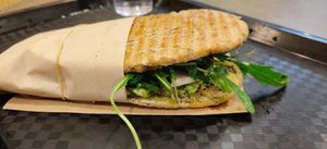 Sir pesto with cashew "cheese" at Plants By Us in Helsinki