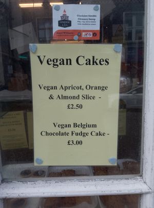 Cake options at Model Bakery in Blaenau Ffestiniog