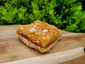 Vegan Apricot, Orange & Almond Slice at Model Bakery in Blaenau Ffestiniog
