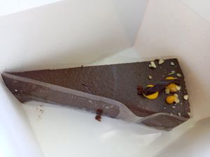 Vegan raw chocolate orange cake at Vegetaria in Vienna