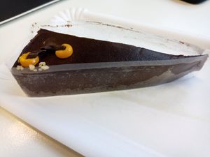 Raw vegan chocolate orange cake at Vegetaria in Vienna