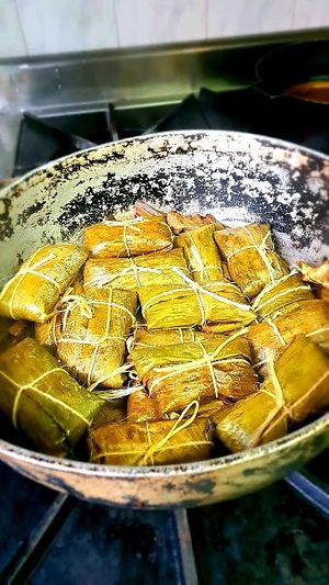 traditional Colombian flavors, "pipian tamales" at Naturalmente in Bogota