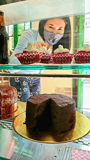 Colombian chocolate cake at Naturalmente in Bogota