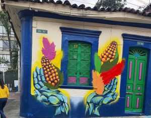our house, marked by corn, quinoa and potatoes at Naturalmente in Bogota