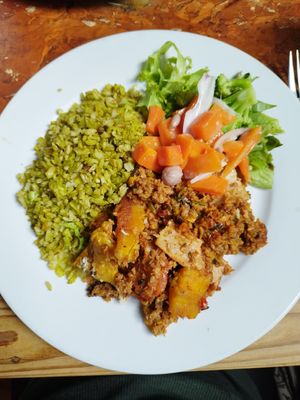 Lasaña de plátano, menú del día una delicia at Naturalmente in Bogota