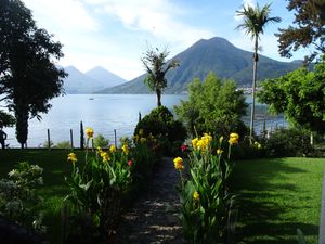 View from the room at The Glowing Gourmet in San Pablo La Laguna