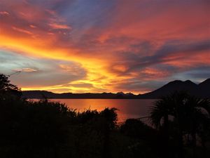 Sunrise at Lago Atitlán at The Glowing Gourmet in San Pablo La Laguna