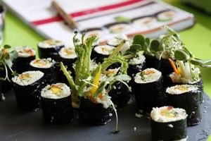 Raw vegan Sushi at The Glowing Gourmet in San Pablo La Laguna