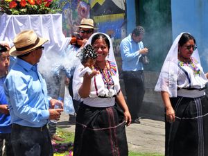 Traditional procession at The Glowing Gourmet in San Pablo La Laguna