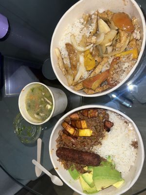 Minestrone Soup, Típico y Lomo de Sietán Bowl, Tallarines Peruanos! Hit the spot.  at Veggie Kitchen - Cloud Kitchen in Medellin