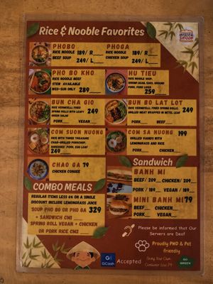 Menu has many clearly-marked vegan options; staff understand veganism + were happy to help figure out that other options were vegan (like the coconut iced coffee + taro desert) at Mister Saigon in Dumaguete