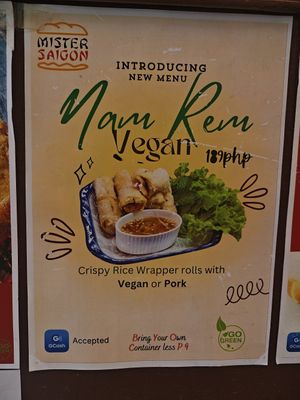 Lots of vegan options and specials at Mister Saigon in Dumaguete