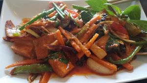 Tofu with chili sauce (ask for 'biff med chili saus' vegan)  at Soi Saam in Drammen