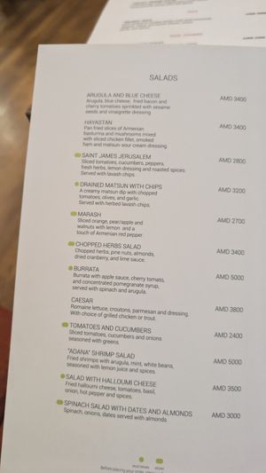  at Tufenkian Kharpert Restaurant in Yerevan