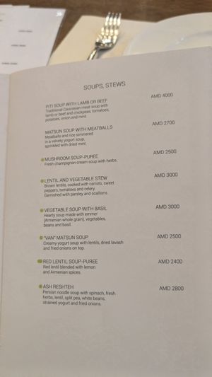  at Tufenkian Kharpert Restaurant in Yerevan