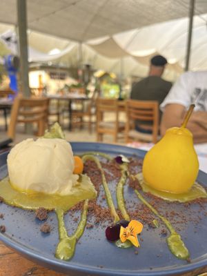 Dessert - sorbet with pear   at Dona Chica na Horta in Campos Do Jordao