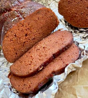 Vegan roast-beef (roast-no-beef), large one, just perfect! at Kruzhok in Yerevan