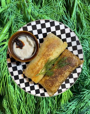 savoury pancakes at Kruzhok in Yerevan
