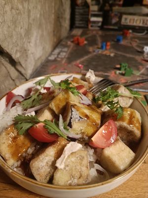Eggplant meal at Kruzhok in Yerevan