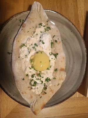 Special menu item — Adjarian hachapuri at Kruzhok in Yerevan