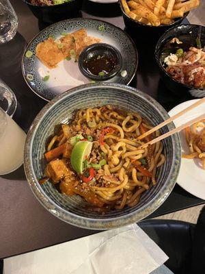 The tofu gochujang udon noodles   at Shoyu in London