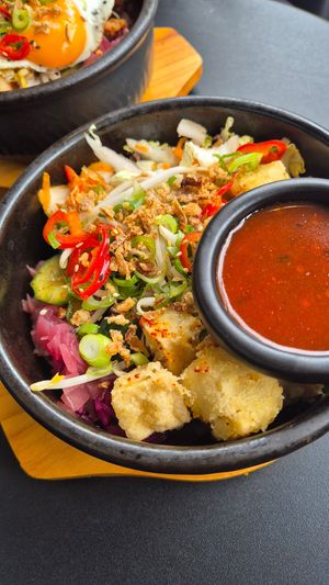 Cripsy tofu bimbimbap at Shoyu in London