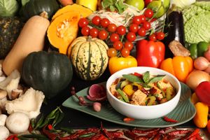 Red Tofu Curry. This delectable Thai curry showcases creamy coconut milk blended with red curry paste, tofu, and a variety of fresh vegetables at Kats Oriental Cuisine in St Albans