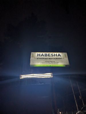 Sign at Habesha Ethiopian Restaurant in Nairobi